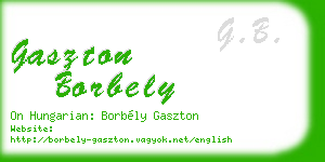 gaszton borbely business card